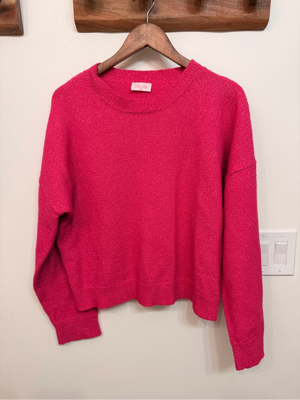 Pink Lily Hot Pink Cowl Neck Sweater